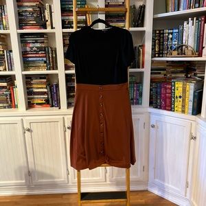 Berydress—Short Sleeve Colorblock Button Down Dress